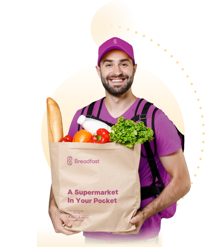 Breadfast delivery person